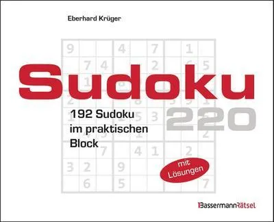 Produktbild von Sudokublock 220 (5 Exemplare à 2,99 EUR)