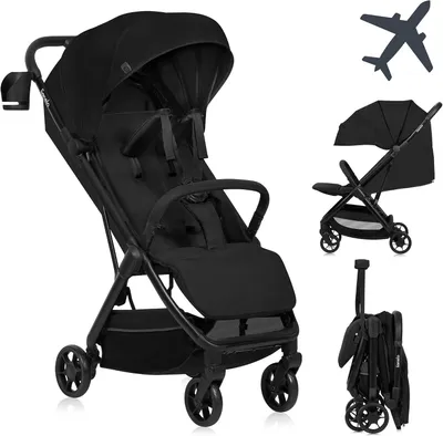 Immagine prodotto di Reisbuggy - Passeggino leggero - Ideale per viaggi compatti - Pieghevole automaticamente - Portata massima: 75 kg - Colore: nero