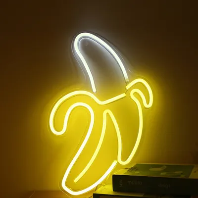 Zdjęcie produktu dla Neonowy znak świetlny LED Banana Night Light USB z akrylowym panelem tylnym Lampa do dekoracji baru weselnego na imprezę domową