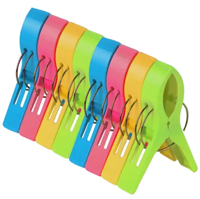 Strandhanddoek-Clips 8 Stück, 7,5 cm Öffnung, bunt