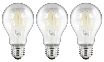 Produktbild von 3er-Pack LED Filament Set McShine, 3x Glühlampe, E27, 4W, 470lm, warmweiß, klar