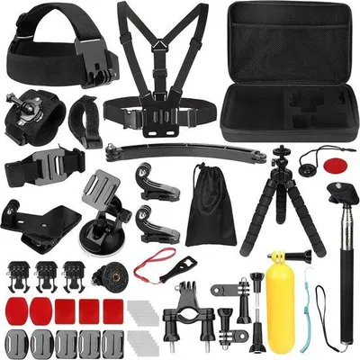 Produktbild von 50-teilig Accessoirekit für Actionkameras - Geeignet für Hero 13/12/11/10/9/8 Black, Max/Fusion, andere Modelle - Universal-Kit für Actionkameras