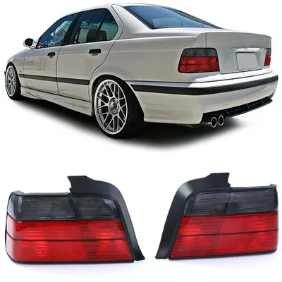 Für BMW 3er E36 Limousine ab 1990-1999 Rückleuchten Heckleuchten in Rot Schwarz in der Farbe Rot von Carparts-Online GmbH