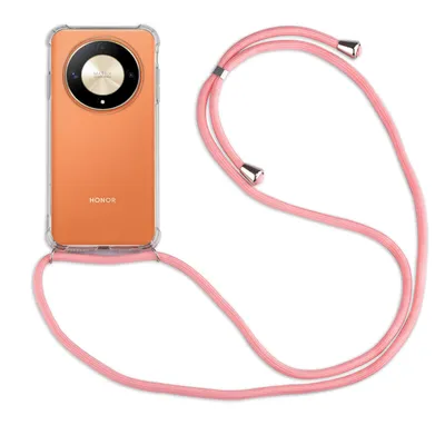 Immagine prodotto di Catena per cellulare per Honor Magic 6 Lite Custodia con cinturino Custodia per cellulare con catena Rosa