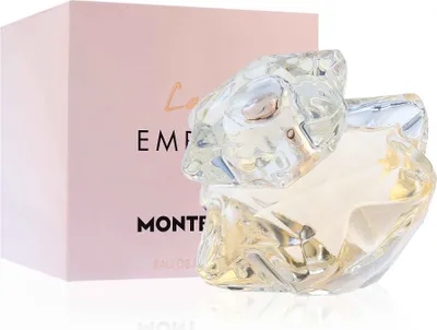 A perfume bottle and its box are displayed on a white background.