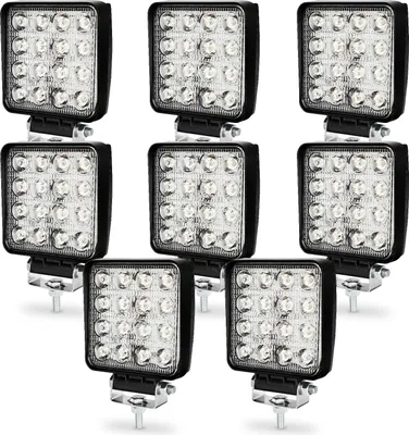 Produktbild von 8 Stück 48W LED Arbeitsscheinwerfer Offroad Arbeitslicht 10V-30V Rückfahr Scheinwerfer Zusatzscheinwerfer Für Trecker KFZ Bagger