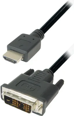 Produktbild von Transmedia Monitor-Kabel DVI / HDMI; HDMI-Stecker 19pol. auf DVI-Stecker 18+1pol., C 197-5