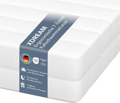 Obrázok produktu pre Matrac Pure 7-zónový, 160x200 cm | H3 (stredná tvrdosť) | Ergonomická matrac z chladnej peny | Hypoalergénna a antibakteriálna | Poťah odnímateľný a umývateľný | Öko-TEX® | (11 cm, 160 x 200 cm)