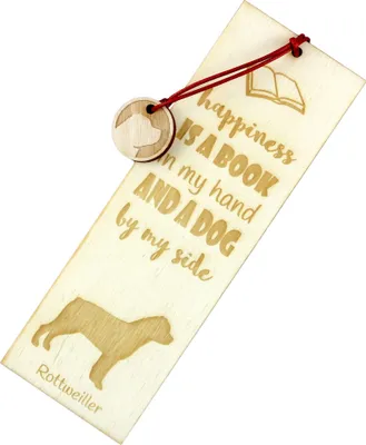 Obrázek produktu pro Rotvajler - Záložka do knihy se psem, personalizovaná záložka, psí doplněk pro čtenáře značky Art-Dog