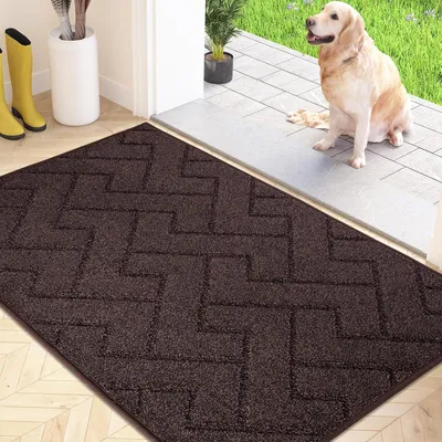 Immagine prodotto di Tappetino antiscivolo per interni, 50 x 80 cm, marrone scuro, lavabile
