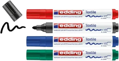 Image de edding 4500 Marqueurs pour textiles assortis (blister de 4)