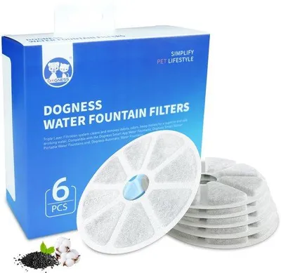 Zdjęcie produktu dla Filtry z węglem aktywnym do fontann dla kotów, zestaw 6 sztuk, zapewniające świeżą wodę
