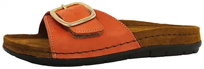 Produktbild von Rohde Damen Pantolette Leder Klettverschluss Memoryfußbett Rodigo-D 5875, Größe:37 EU, Farbe:Rot