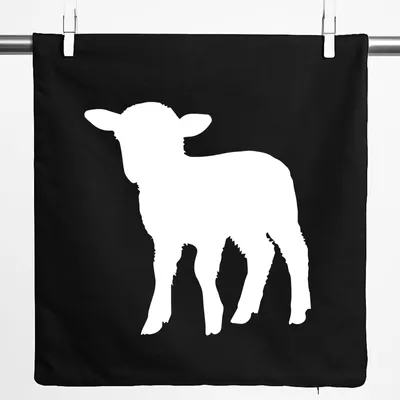 Produktbild von Huuraa Kissenbezug Lamm Silhouette 40x40cm Black Baumwolle Dekokissenbezug Geschenkidee