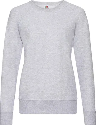 Image de Fruit of the Loom 62-146-0 | Lady-Fit Lightweight Raglan Sweatshirt / Pullover - Farbe : Heather Grey - Größe : XXL