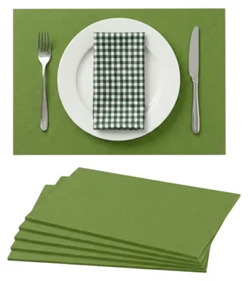 Produktbild von Filz Platzsets 45x30cm, Platzdeckchen abwaschbar, Tischuntersetzer Filzmatten 6er Set (grün)