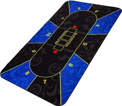Obrázek produktu pro Skládací pokerová podložka, modrá/černá, 160 x 80 cm