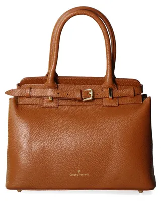 Obrázek produktu pro Dámská Kabelka Přes Rameno Chiara Ferretti Pravá Kůže Hnědá se Zipem Dark Leather UNICA 29x22x12 cm