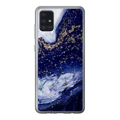Produktbild von MuchoWow® Handyhülle Schutzhülle Hülle für Samsung Galaxy A52 5G Marmor - Gold - Natursteine Silikon Softcase Handy Hülle - Umschlag