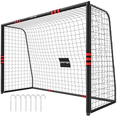 Productafbeelding van SPORTNOW Voetbaldoel voor de tuin, 300 x 200 cm. Buitendoel met doelnet en bescherming