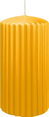 Produktbild von Rillen Kerzen Gelb 150 x Ø 80 mm, 4 Stück