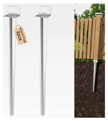 Produktbild von 2er-Set Pfostenträger für Holzpfosten 60 x 700 mm mit Einschlaghilfe für Bodenhülse