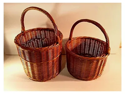 Produktbild von Pilzkorb Einkaufskorb Ø 28 cm Erntekorb Pflanzkorb Rund aus Weide