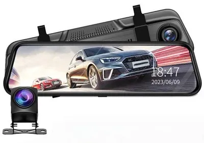 Image de Caméra embarquée DVR automatique à double objectif de 10 pouces avec carte mémoire de 32 Go, 1080p
