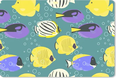 Produktbild von MuchoWow® Schreibtischunterlage Muster - Fisch - Wasser 60x40 cm - XXL Mauspad - Großes Mauspad