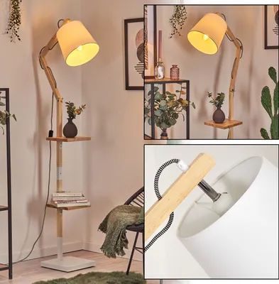 Produktbild von Tercimonte Stehlampe aus Holz/Metall/Stoff in Natur/Weiß