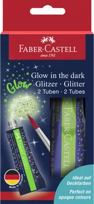 Produktbild von Glitterglue Glitzer 2x12ml Glow in the. Packung mit 5 Stück