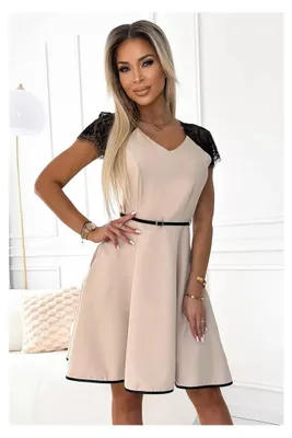 Produktbild von Kleid NUMOCO SILVIA 254-3 BEIGE Größe: L