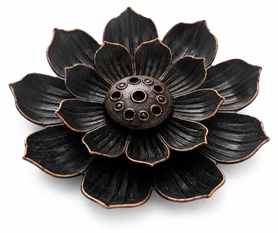 Räucherstäbchenhalter Lotus aus Messing, Ø 5 cm