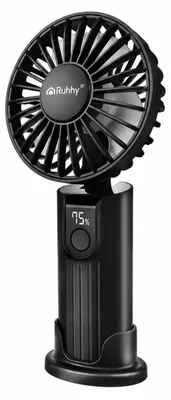 Produktbild von Ruhhy 27781 Mini-Handventilator mit LED-Display, USB-C, 2400 mAh, schwarz