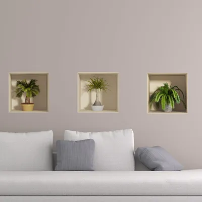 Produktbild von 3D-Effekt-Aufkleber, kleine Palmen, 40 x 120 cm
