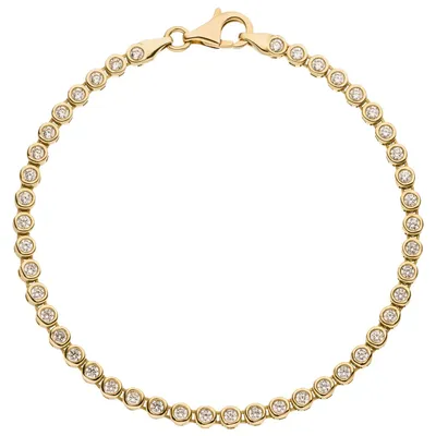 Produktbild von 3,6mm Tennisarmband aus 333 Gold Gelbgold mit 45 Zirkonia 19cm Armschmuck