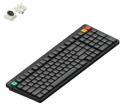 Produktbild von NuPhy Node 100 Kabellose Mechanische Tastatur Low Profile, ANSI US, Bluetooth, 2.4GHz,USB-C, Ink Gray, Brown nano