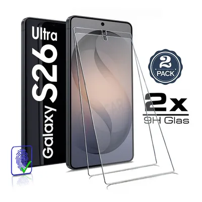 Produktbild von 2x für Samsung Galaxy S26 Ultra - Panzerglas - Vollkleber! Panzerfolie Schutzglasfolie Displayschutzglas Echt Glas Display Schutz Folie 9H 2 Stück