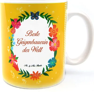 Produktbild von Mr. & Mrs. Panda Tasse Geigenbauerin - Geschenk, Schenken, Studium, Kaffeetasse, Abschied, Abschluss, mit Spruch, Becher, Kaffeebecher, Teetasse