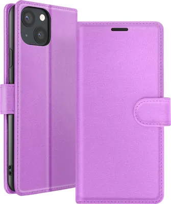 Produktbild von Zanaé, Klappetui iPhone 13 mit Magnetverschluss und Kartenfächern, Violett