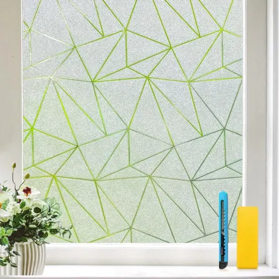 Fensterfolie mit Dreiecksmuster, 59,5x120 cm, 2er-Set, blickdicht