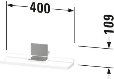 Zdjęcie produktu dla Duravit Sivida półka, uchwyt chrom, 400x115x35mm, SV7430010180000
