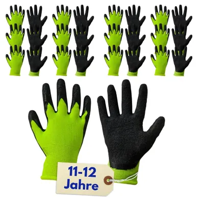Produktbild von 12 x Arbeitshandschuhe Kinder Latex Gartenhandschuhe Kinder Gr.6 Schutzhandschuhe 11-12 Jahre Kinderhandschuhe Garten Kindergartenhandschuhe Sicherheitshandschuhe