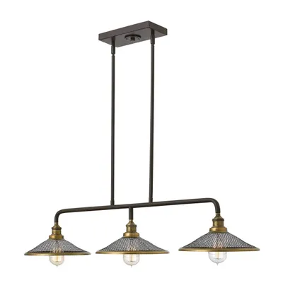 Image de Lampe à suspendre, plafonnier, acier bronze, L 101,8 cm