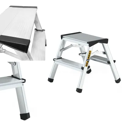 Produktbild von Drabest - ALUMINIUM DOPPELSEITIGE 2-STUFIGE HAUSHALTSLEITER 125 KG