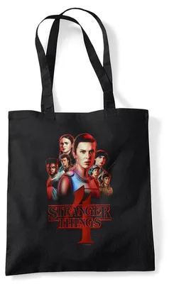 Zdjęcie produktu dla Plakat czwartego sezonu serialu "Stranger Things", torba wielokrotnego użytku, czarna