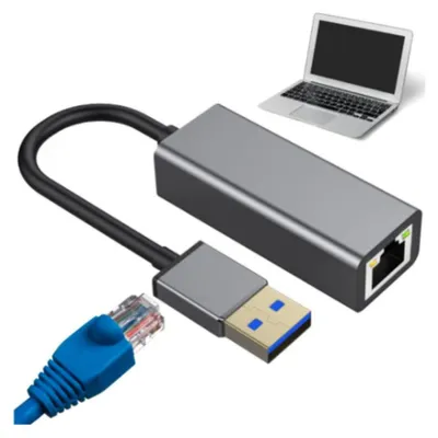 Immagine prodotto di Adattatore Ethernet USB 3.0, connettore RJ45, LAN da 100 Mbps, adattatore di rete
