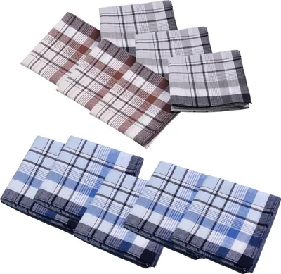 Obrázek produktu pro 12 kusů látkových kapesníků/bandan pro muže, 40 x 40 cm, různé prémiové barvy, pro otce, dámy a pány, ples, oblek, náhodný výběr barev