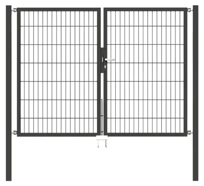 Produktbild von Alberts Doppeltor Flexo mit Zubehör, zum Einbetonieren, anthrazit, Breite 200 cm, Höhe 140 cm