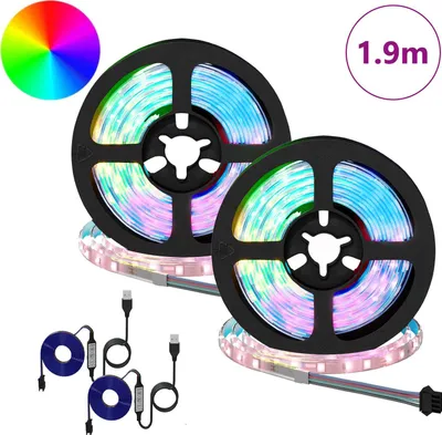 Obrázok produktu pre vidaXL LED pásky, 2 kusy, čierne a priehľadné